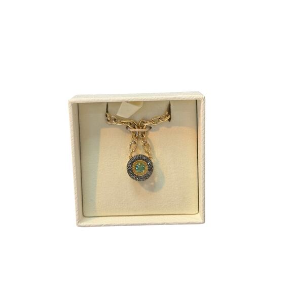 Swarovski Sparkling Dance Necklace Green, Gold-tone plated*New in box - Picture 3 of 3